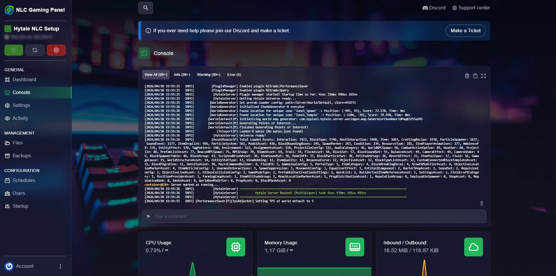 Hytale - Console Tab